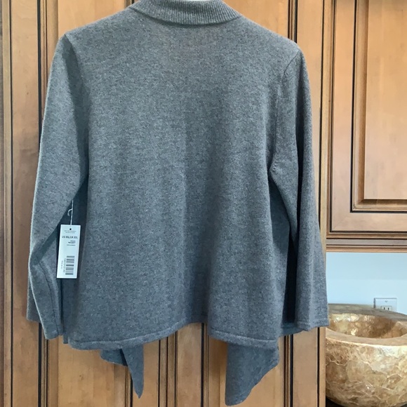 PerSe Grey cashmere waterfall cardigan. NWT - Picture 7 of 7